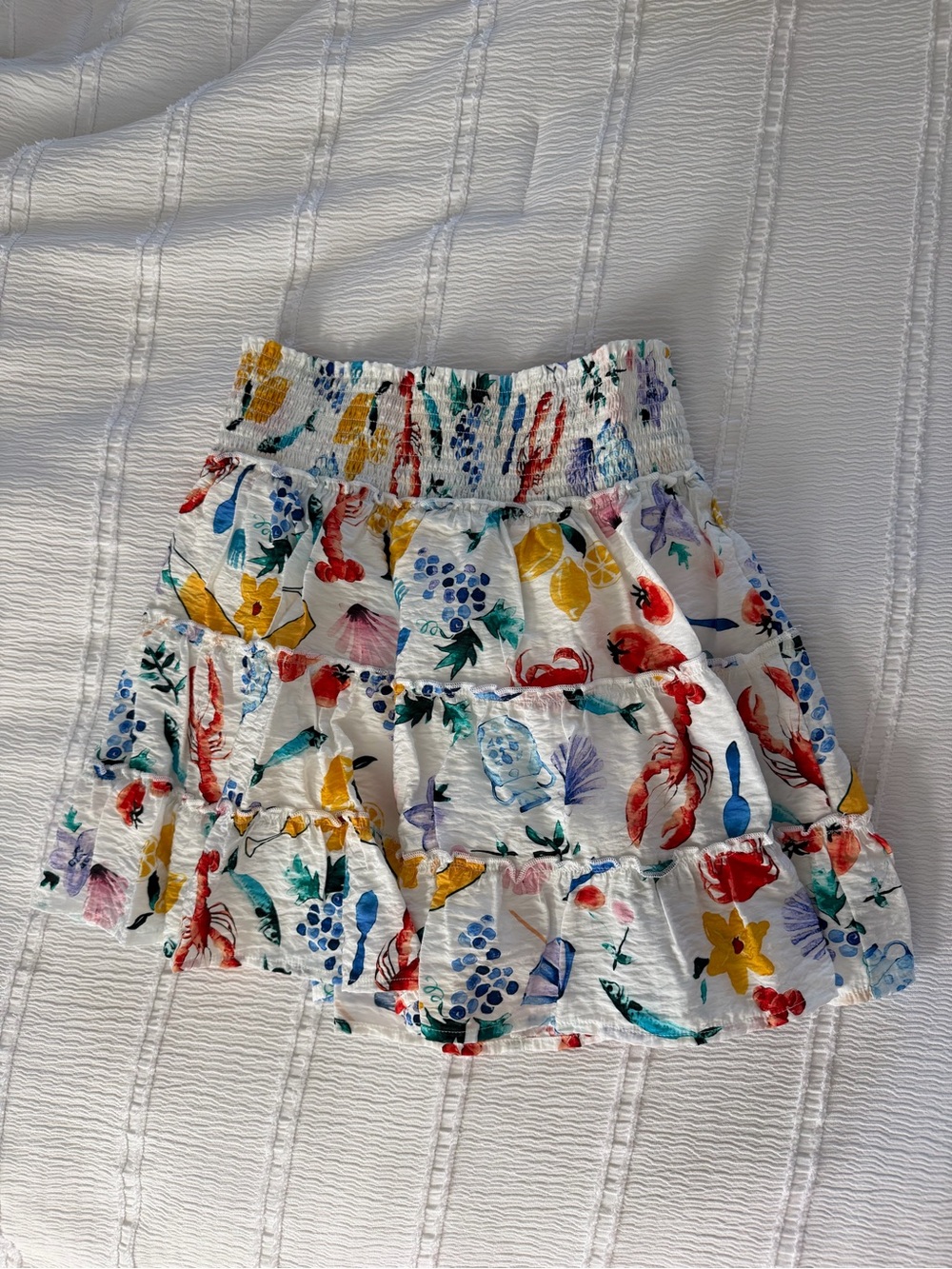 Pink Lily Through The Garden Ivory Multi Icon Mini Skort